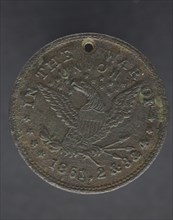 Identification tag for Cornelius Robinson, with American eagle, 1864. Creator: Unknown.