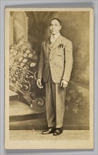 Photographic postcard of an unidentified man in a suit, 1926-1940s. Creator: Unknown.