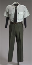 US Army green service uniform pants worn by Colin L. Powell, 1989-1993. Creator: Weintraub Brothers Company, Inc..