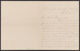 Letter from Julia Jordan to G. H. Womack, July 10, 1908. Creator: Julia Womack.