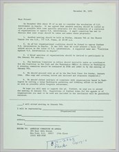 Letter announcing meeting to oppose US intervention in Angola, December 30, 1975. Creator: Unknown.