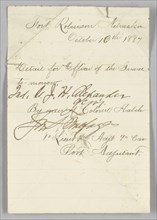 Officer of the Guard order issued to John H. Alexander, October 10, 1887. Creator: Unknown.