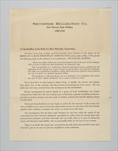 Letter regarding the Birth of a Race Photoplay Corporation, 1922. Creator: Unknown.