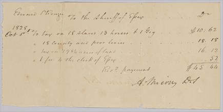 Record of taxes on property, including enslaved persons, owned by Edward Rouzee, October 1, 1828. Creator: Unknown.