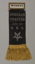 Member badge for the Deborah Chapter of the Order of the Eastern Star, 20th century. Creator: Unknown.