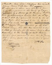 Deed of transfer of enslaved persons from the estate of Richard Rouzee, April 3, 1809. Creator: Unknown.