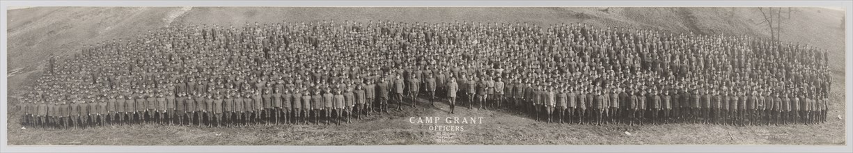 Framed panoramic photograph of Camp Grant officers, November 7, 1917. Creator: Unknown.
