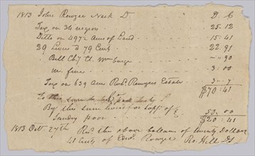 Record of taxable property, including enslaved persons, owned by John Rouzee, October 27, 1813. Creator: Unknown.