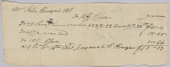 Record of taxes on property, including enslaved persons, owned by John Rouzee, October 18, 1819. Creator: Unknown.