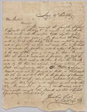 Letter concerning procurement of whips, personal affects, and bolts of cloth, October 19, 1829. Creator: Unknown.