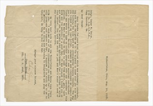 Letter to Oscar W. Price from Colonel Charles Young, August 14, 1918. Creator: Unknown.