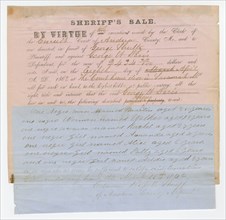 Notice of an impending sheriff's sale of 7 enslaved persons, March 15, 1862. Creator: Unknown.