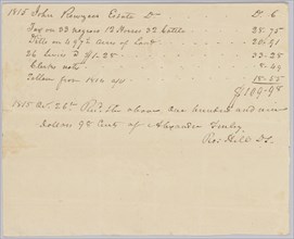 Record of taxes on property, including enslaved persons, owned by John Rouzee, October 26, 1815. Creator: Unknown.