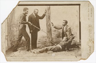 Photograph of a staged sword duel, late 19th century. Creator: Unknown.