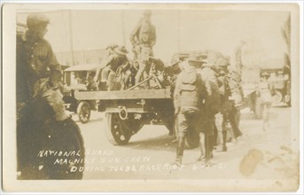 'National Guard Machine Gun Crew during Tulsa Race Riot 6-1-21', 1921. Creator: Unknown.