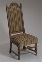 Upholstered side chair from Mae's Millinery Shop, 1900-1950. Creator: Unknown.