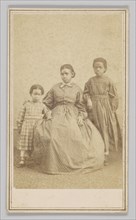 Carte-de-visite of a young woman and two children, 1864 - 1866. Creator: Alexander Gardner.