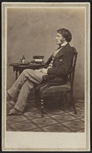 Carte-de-visite portrait of Charles Sumner, 1860s. Creators: Mathew Brady, Charles Sumner.