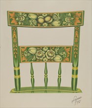 Back of Stencilled Chair, 1938. Creator: Lawrence Flynn.