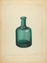 Blown Glass - Bottle, c. 1937. Creator: John Fisk.
