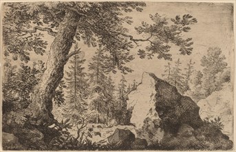 Boulder in the Woods, probably c. 1645/1656. Creator: Allart van Everdingen.