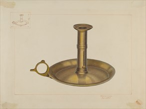 Brass Candlestick, c. 1938. Creator: Edward L Loper.