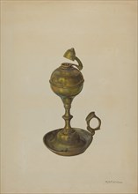 Brass Lamp, c. 1939. Creator: William O. Fletcher.