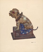 Bull Dog Bank, c. 1937. Creator: George File.