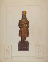 Cigar Store Indian, 1935/1942. Creator: Edward L Loper.