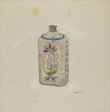 Decorated Glass Flask, c. 1940. Creator: George File.