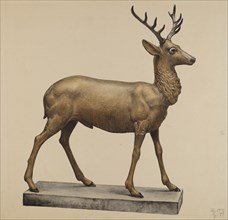 Deer Lawn Figure, c. 1940. Creator: Elisabeth Fulda.