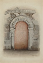 Doorway, Stone, 1939. Creator: Juanita Donahoo.