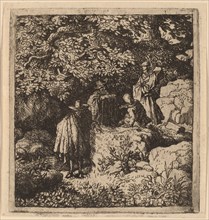 Four Figures under a Tree, probably c. 1645/1656. Creator: Allart van Everdingen.