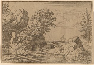 Horseman on a Bridge, probably c. 1645/1656. Creator: Allart van Everdingen.