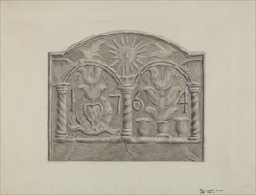 Pa. German Stove Plate, c. 1936. Creator: Edward L Loper.