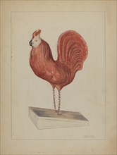 Pa. German Toy Bellows Rooster, c. 1936. Creator: John Fisk.