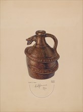Pottery Jug, c. 1938. Creator: Bisby Finley.