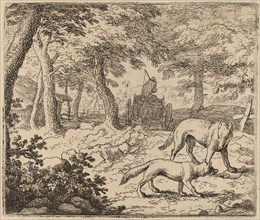 Reynard and the Wolf before the Fish Cart, probably c. 1645/1656. Creator: Allart van Everdingen.