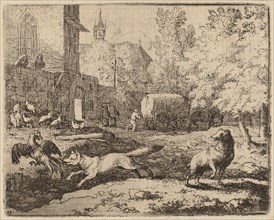 Reynard Attempts to Pilfer a Rooster, probably c. 1645/1656. Creator: Allart van Everdingen.