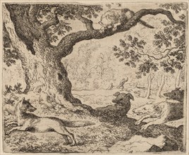 Reynard's Father and the Cat Pursued by Hounds, probably c. 1645/1656. Creator: Allart van Everdingen.