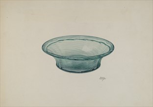Ribbed Glass Bowl, c. 1940. Creator: Beverly Chichester.