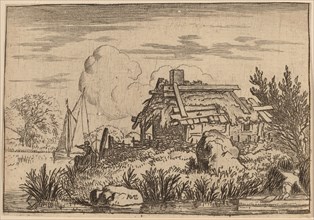 Ruined Cottage, Surrounded by Water, probably c. 1645/1656. Creator: Allart van Everdingen.