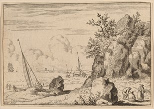 Seascape with Three Figures to the Right, probably c. 1645/1656. Creator: Allart van Everdingen.