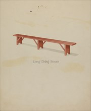 Shaker Long House Bench, 1935/1942. Creator: Lawrence Foster.
