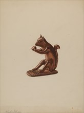 Squirrel Statuette, c. 1937. Creator: Yolande Delasser.