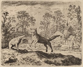 The Badger Imposes a Penance on Reynard, probably c. 1645/1656. Creator: Allart van Everdingen.