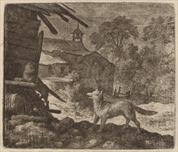 The Cat Enters the Barn as Reynard Looks On, probably c. 1645/1656. Creator: Allart van Everdingen.