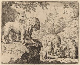 The Lion Pardons Reynard before the Other Animals, probably c. 1645/1656. Creator: Allart van Everdingen.