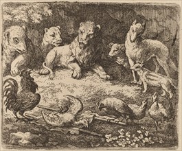 The Rooster Charges Reynard, probably c. 1645/1656. Creator: Allart van Everdingen.