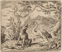 The Wolf and the Crane, probably c. 1645/1656. Creator: Allart van Everdingen.